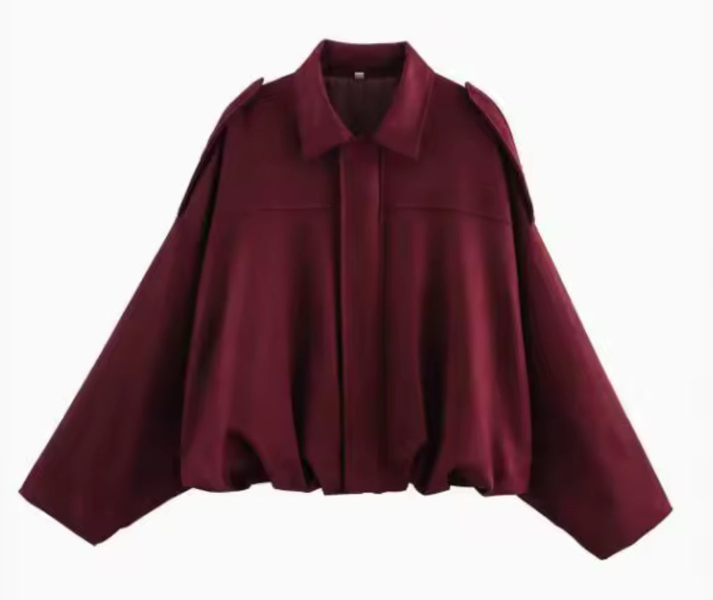 Jacke Oversize Style Suède Pour Damens – Manteau Lässig Automne/Hiver Avec Poches